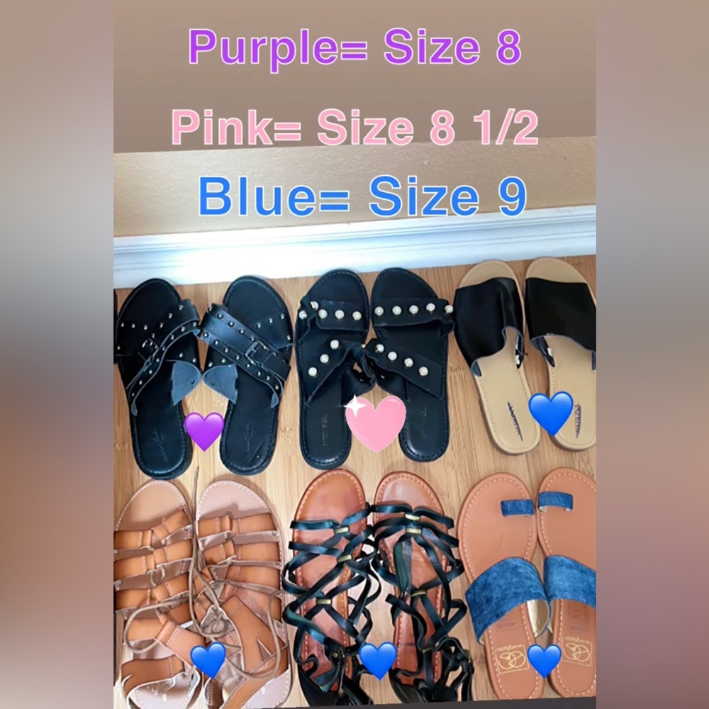 SALE!!!❣️ 3/$20 Sandals (Material: Leather, Pearls, and Denim)